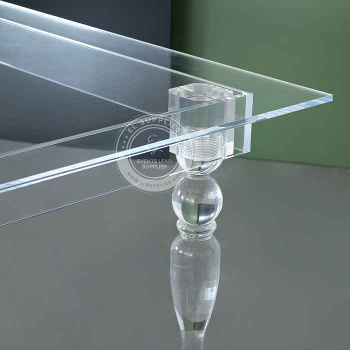 CLARITY Clear Acrylic Dining Table - 8 Foot