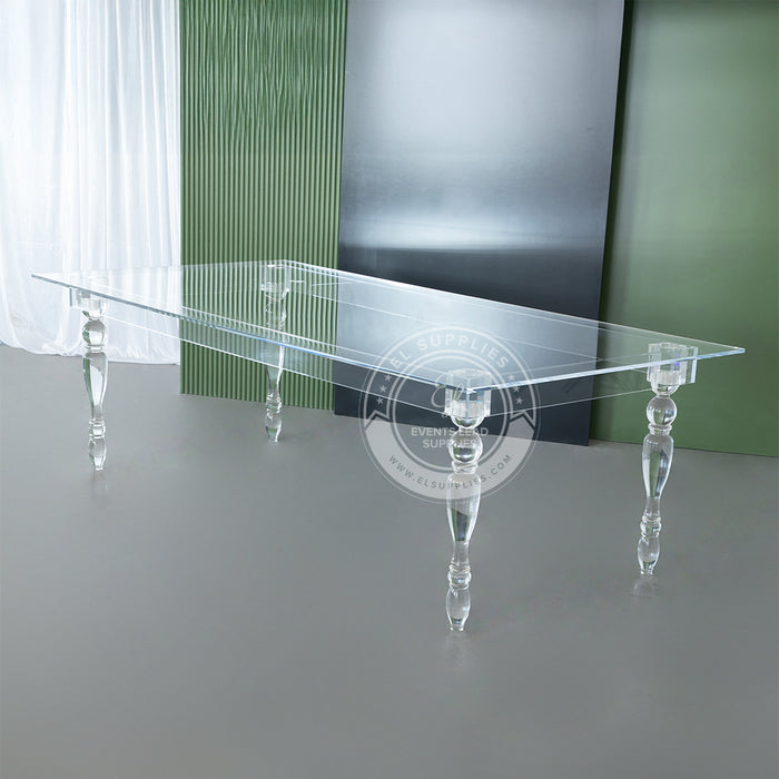 CLARITY Clear Acrylic Dining Table - 8 Foot